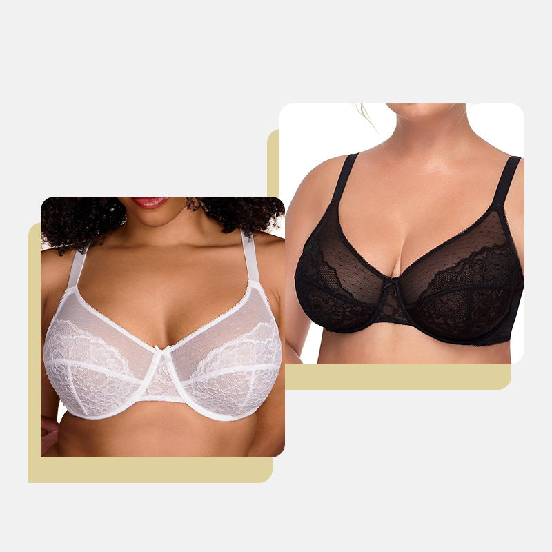 💥 Minimalistyczny koronkowy biustonosz z pełnym pokryciem