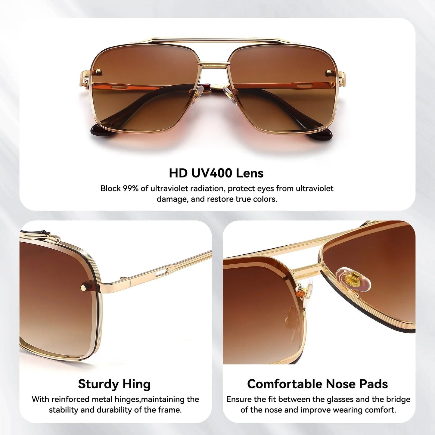 🌞Okulary przeciwsłoneczne retro z gradientem UV400 Protection🕶️