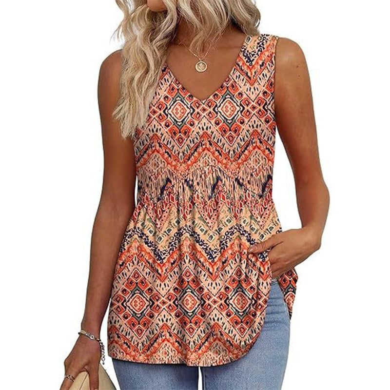 Ograniczona czasowo oferta specjalna⏰ Damski top bez rękawów z dekoltem w szpic👚