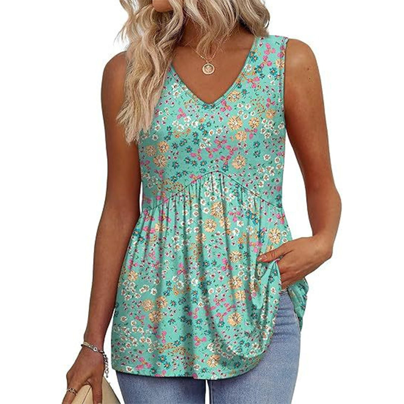Ograniczona czasowo oferta specjalna⏰ Damski top bez rękawów z dekoltem w szpic👚
