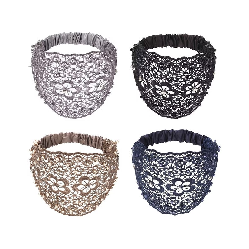 🌸Szeroka opaska z koralikami w kształcie kwiatu śliwy