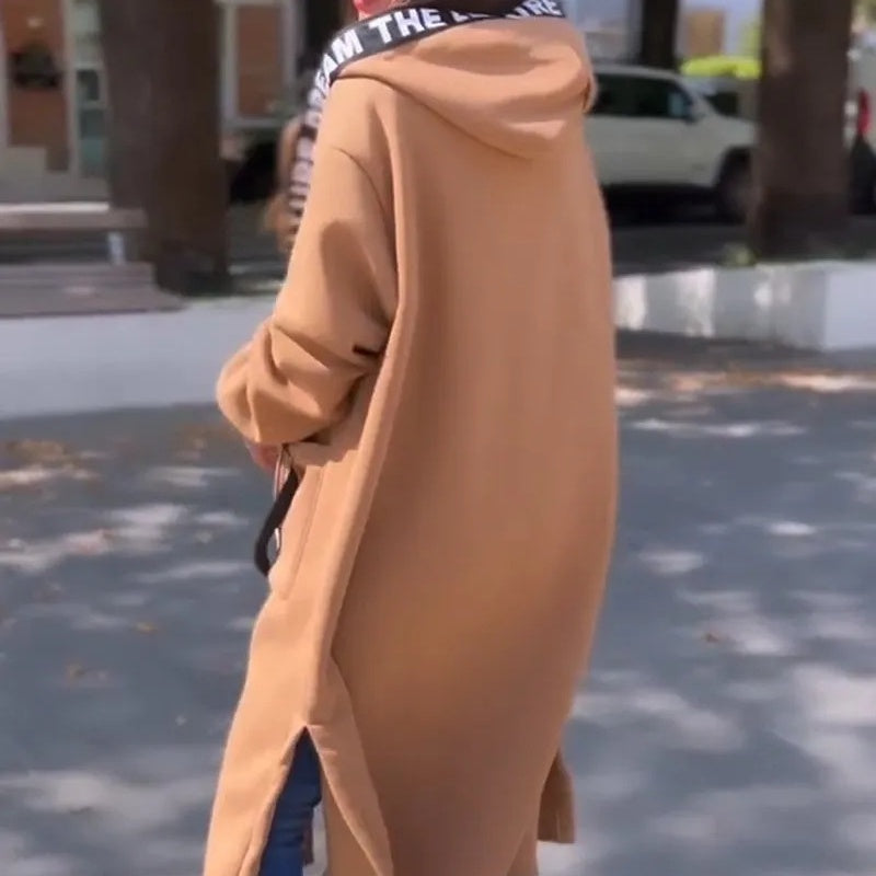 🔥Oferta ograniczona czasowo ✨ Damska długa bluza z kapturem🍂