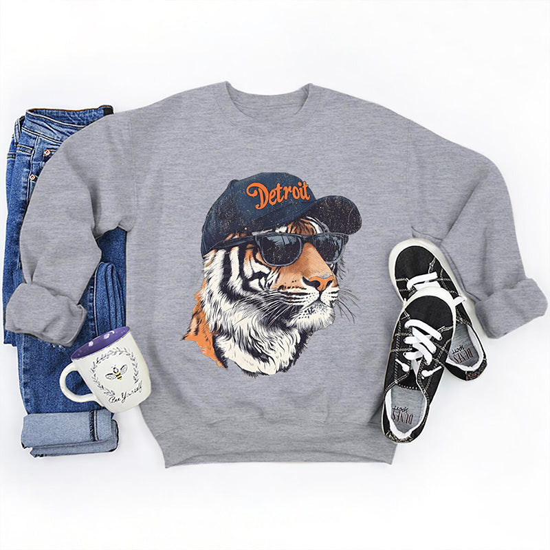 Unisex stylowy nadruk dla zwierząt top z długimi rękawami
