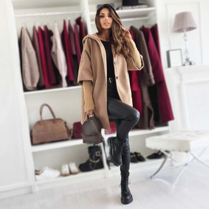 Elegancki patchwork z kapturem