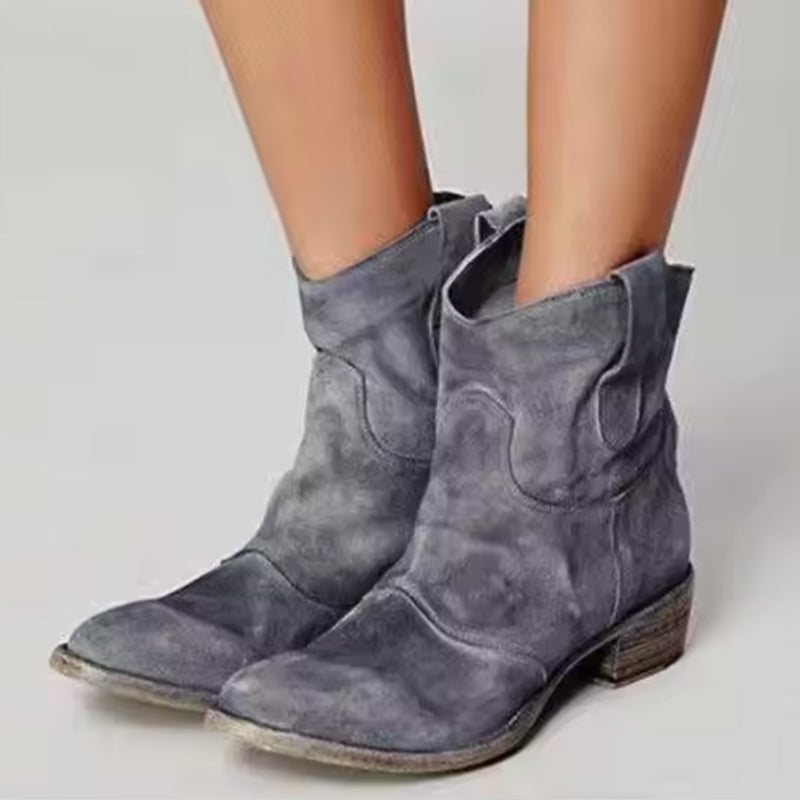 💥Wygodne damskie buty kostki wykonane z syntetycznego zamszu