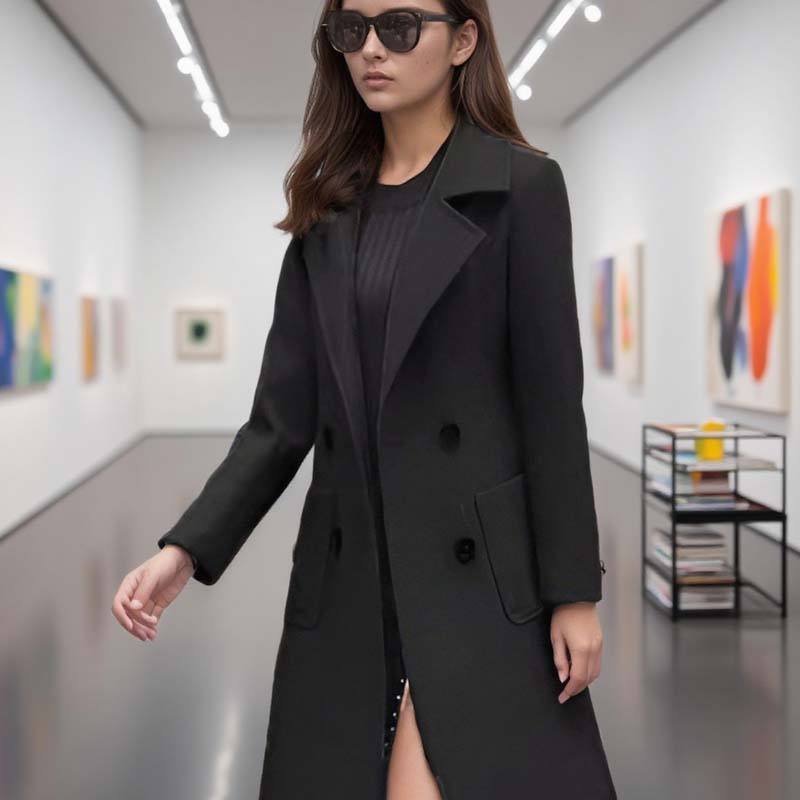 Kobiety klasyczny średniej długości elegancki płaszcz