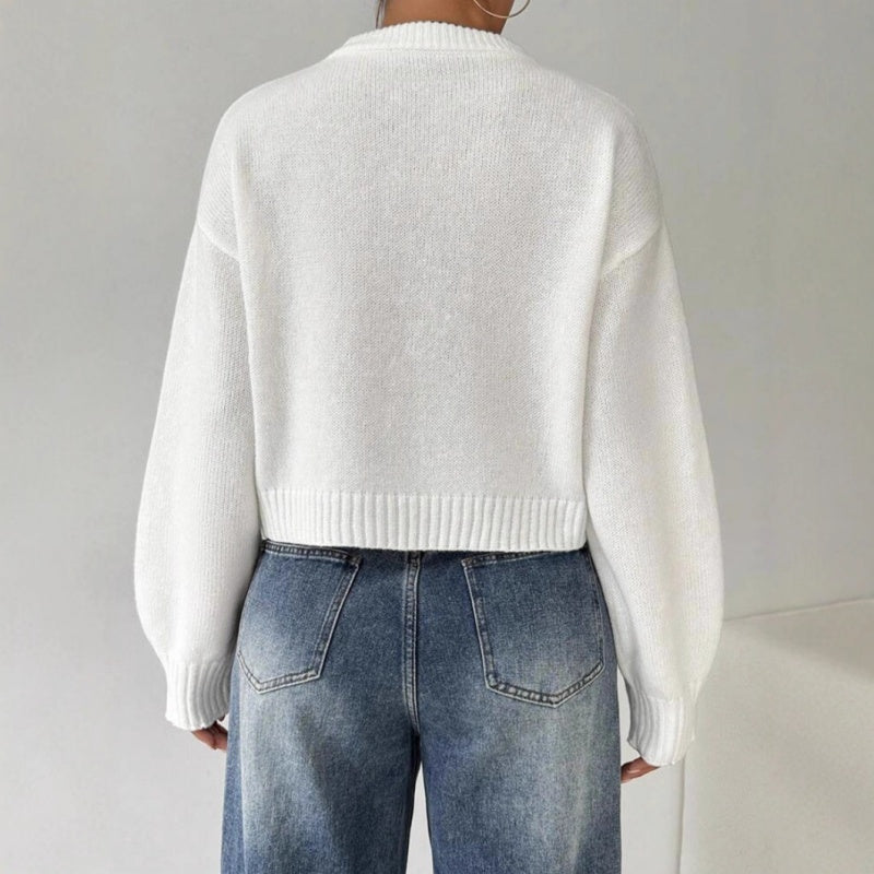 Stylowy sweter z długim rękawem