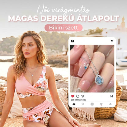 🌸(EU S-XL)🌿 Női virágmintás, magas derekú bikini szett (EU S-XL)