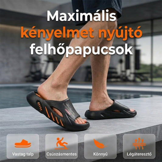 🏖️ Csúszásmentes Vastag Talpú Felhő Papucsok Férfiaknak