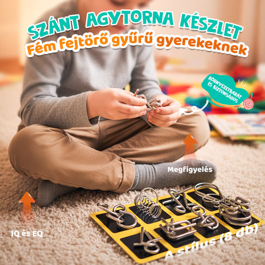 ✨Oktatási fém játék — Nyolc összekapcsolható gyűrű👧👦