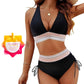 💃 Kontrasztos, magas derekú bikini szett, hasformáló és alakformáló
