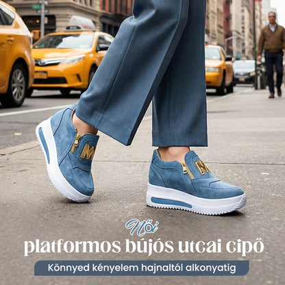 👍Női alkalmi platform Slip-on ortopédiai cipők👞