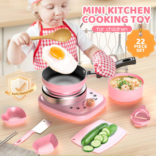 👧🏻 50% kedvezmény korlátozott ideig! 🎁 Gyerekek igazi főzős mini konyhai játékkészlet 🍳✨