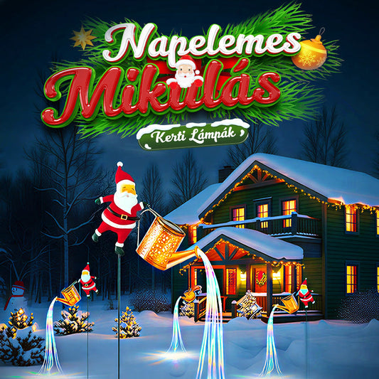 🎁 Teremts ünnepi hangulatot! 🎅 Mikulás napelemes lámpa – varázslatos fény tölti be kertedet ünnepi ragyogással. ✨