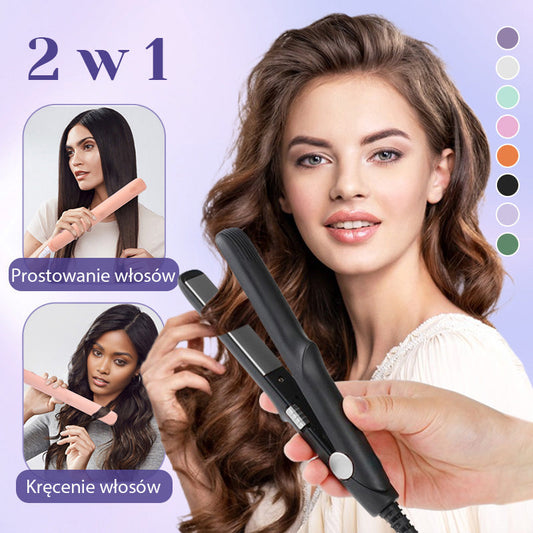 💟Mini göndörítő pálca és 2 az 1-ben lapos vasaló a haj kiegyenesítéséhez✨