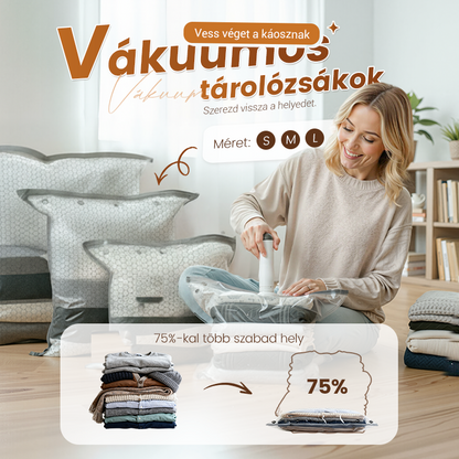 🧳 Vákuumcsomagoló tasakok készlete – ruhák és textíliák helytakarékos tárolásához