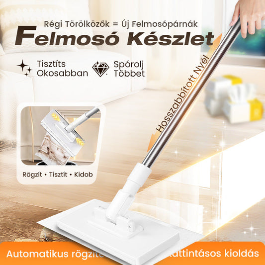 🔥 50% LE egy korlátozott ideig 🧹 Porfogó mop 4 újrafelhasználható rongyokkal!