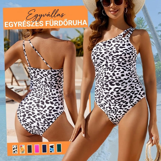 🌴 Női egyvállas egyrészes fürdőruha