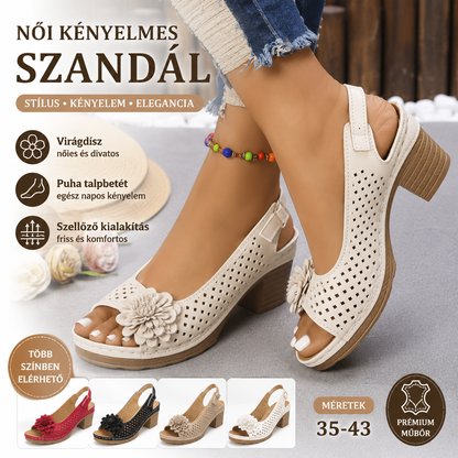 【EU 36-43】🌷👡 Ferde Sarokú Virágos Szandál