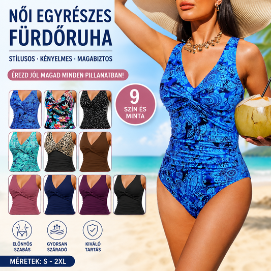 ☀️🏖️ Női, derékvonalat kiemelő egyrészes fürdőruha 🩱 Strandoláshoz kiemelt alakformálással 💕