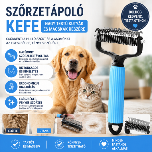 🐱🐶 Kettős Funkciós Állatkefe