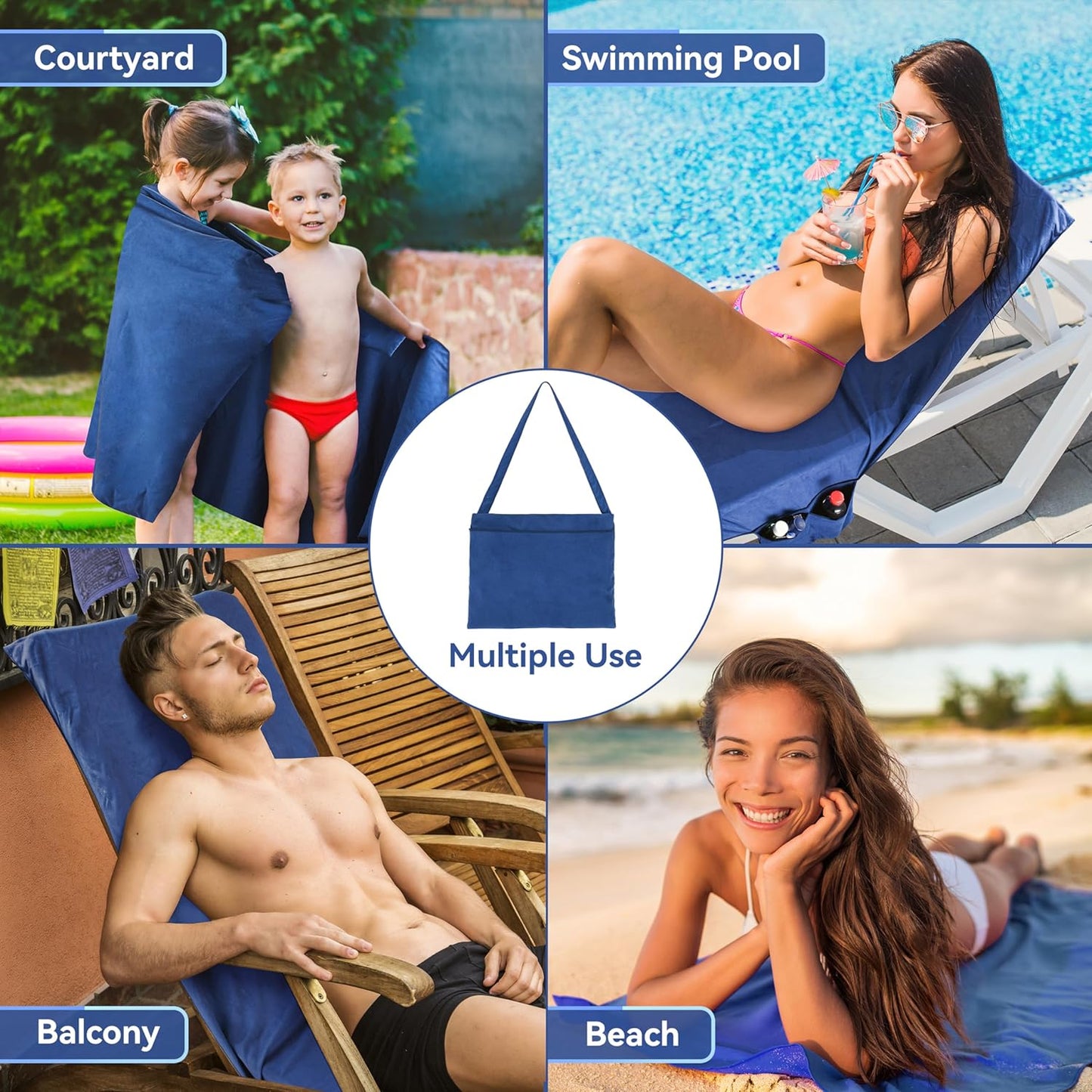 🏖️🌊 Ręcznik plażowy z torbą do przechowywania💦