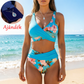🌼👙 Női Alakformáló Bikini, Virágmintás