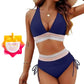 💃 Kontrasztos, magas derekú bikini szett, hasformáló és alakformáló