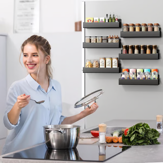 🔥ÚJÉVI KIÁRUSÍTÁS⚡50 000+ ELADVA!💝Lyukasztásmentes mágneses tárolóállvány Szervezés — Helytakarékos konyhai szervező