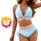 💃 Kontrasztos, magas derekú bikini szett, hasformáló és alakformáló