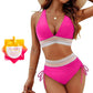 💃 Kontrasztos, magas derekú bikini szett, hasformáló és alakformáló