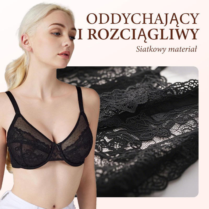 💥 Minimalistyczny koronkowy biustonosz z pełnym pokryciem