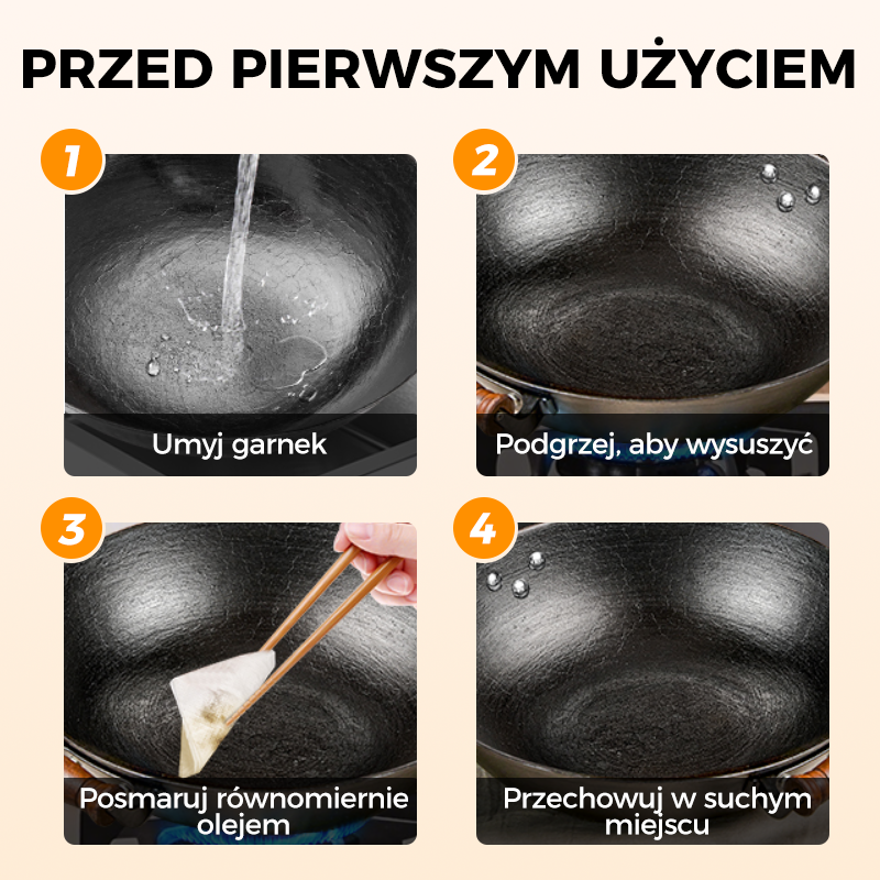 🍳Wyprzedaż błyskawiczna🔥Ultralekka, niepowlekana, gruba żeliwna patelnia nieprzywierająca