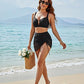 👙💃Női bikini fürdőruha, magas derékú, U-alakú merevítővel, hasformáló