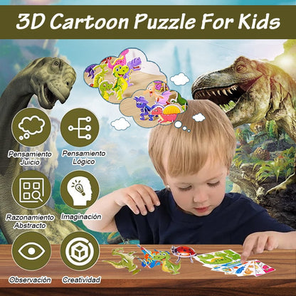🦖3D-s puzzle-k rajzfilmfigurákkal