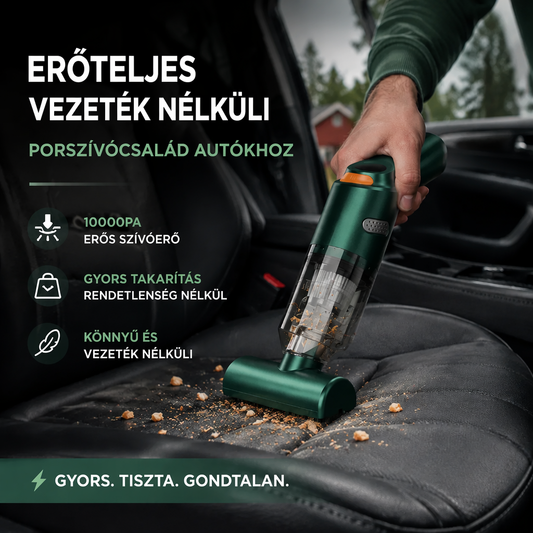 ⚡ Vezeték nélküli nagy teljesítményű autóporszívó készlet