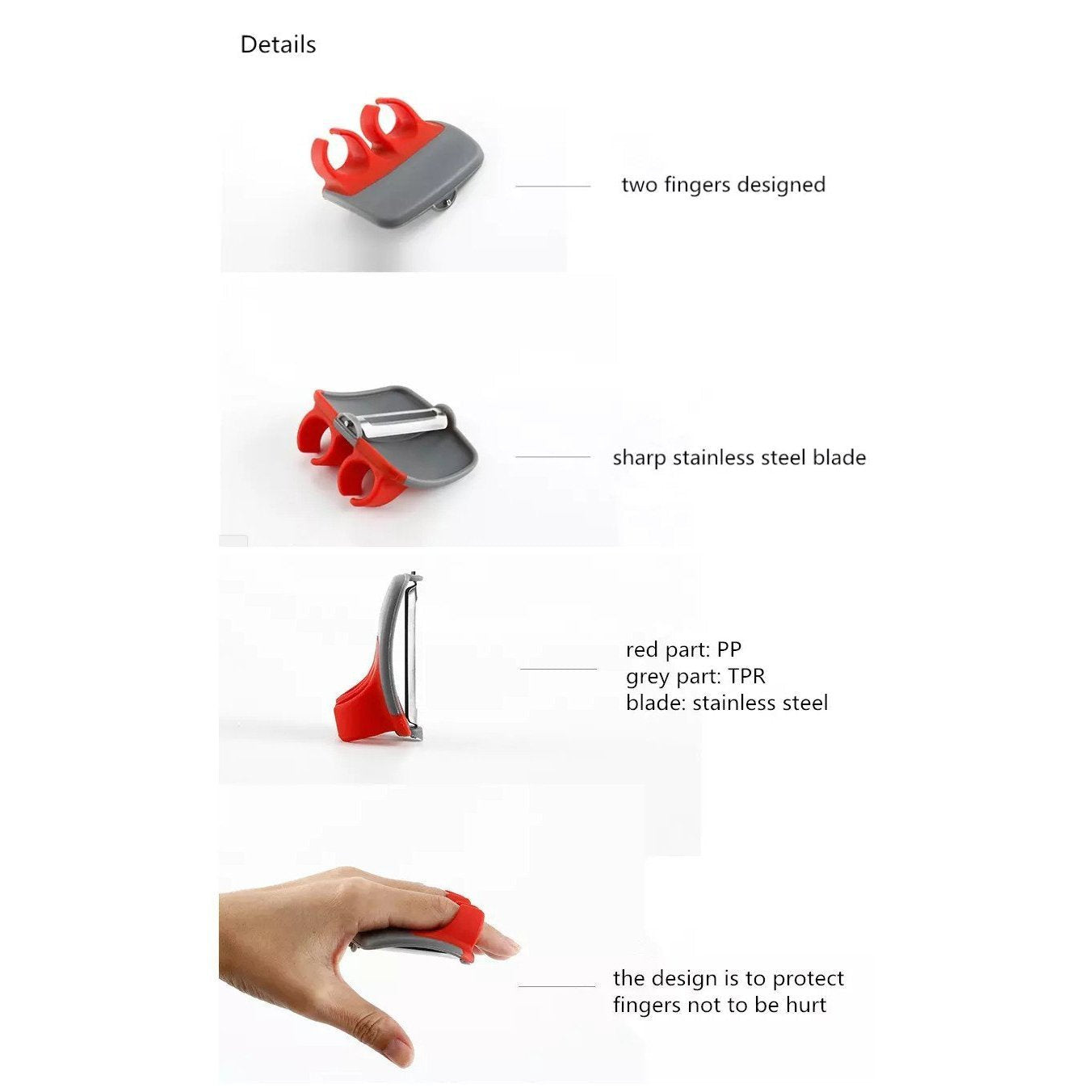 Ostre ostrze  Palce Peeler（49% OFF）