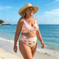 🌼👙 Női Alakformáló Bikini, Virágmintás