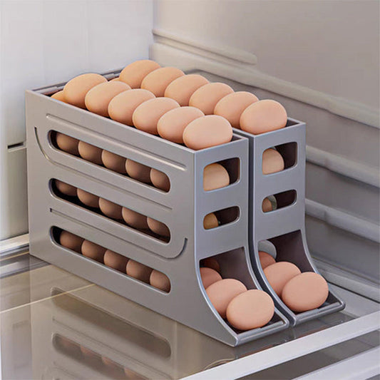 🍳 4‑szintű billenő tojástartó állvány – praktikus tároló tojásokhoz a konyhában