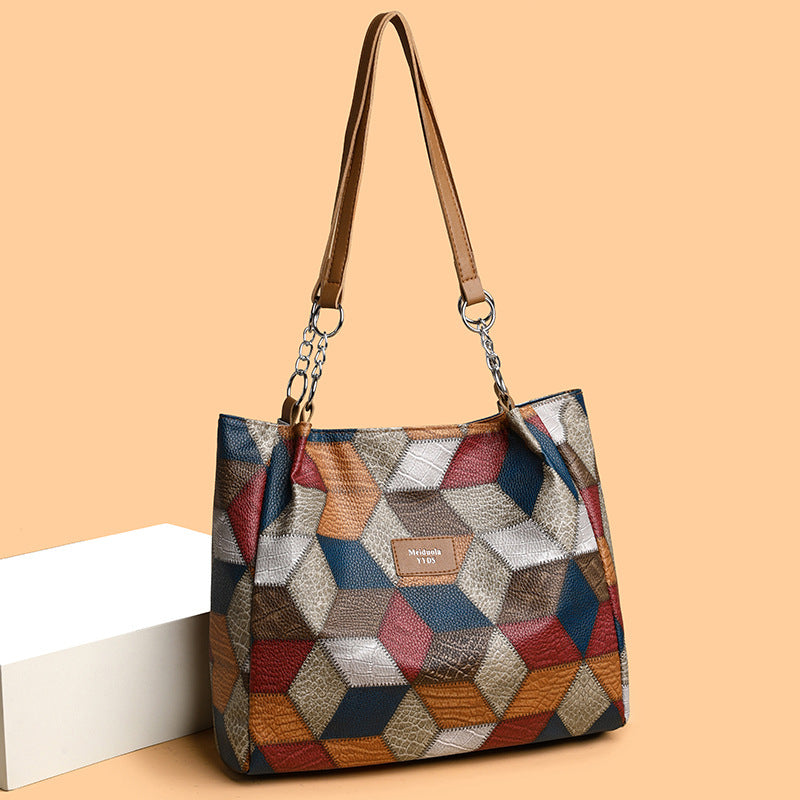 🥳 👜Modna patchworkowa damska torba na ramię