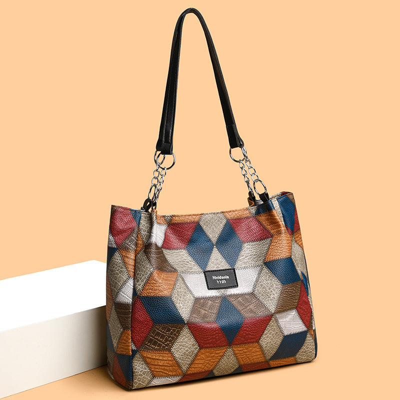 🥳 👜Modna patchworkowa damska torba na ramię