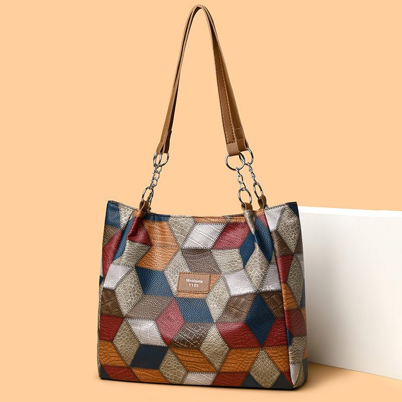 🥳 👜Modna patchworkowa damska torba na ramię