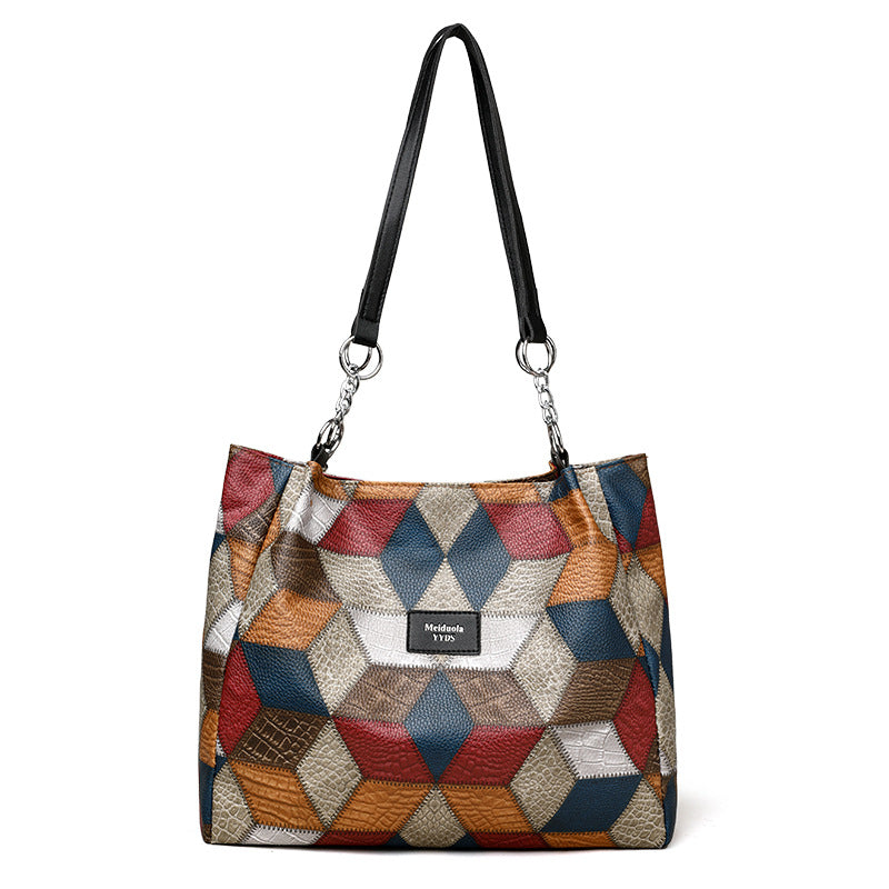 🥳 👜Modna patchworkowa damska torba na ramię