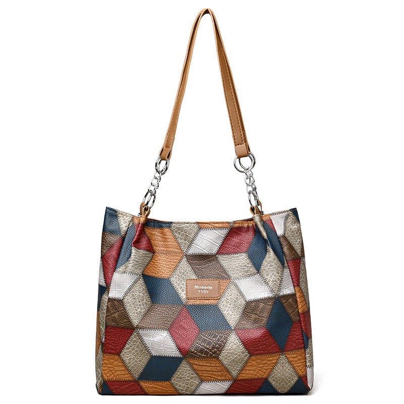 🥳 👜Modna patchworkowa damska torba na ramię