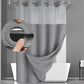 🛁 Vízálló 2 az 1‑ben zuhanyfüggöny – Akasztók nélkül, egyszerű telepítés és fokozott magánszféra