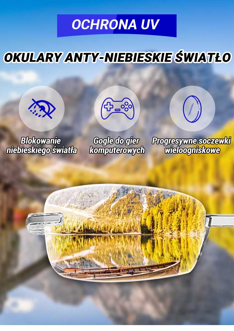 🕶️ Inteligentne okulary do czytania z wysoką ochroną przed niebieskim światłem powodującym ból oczu