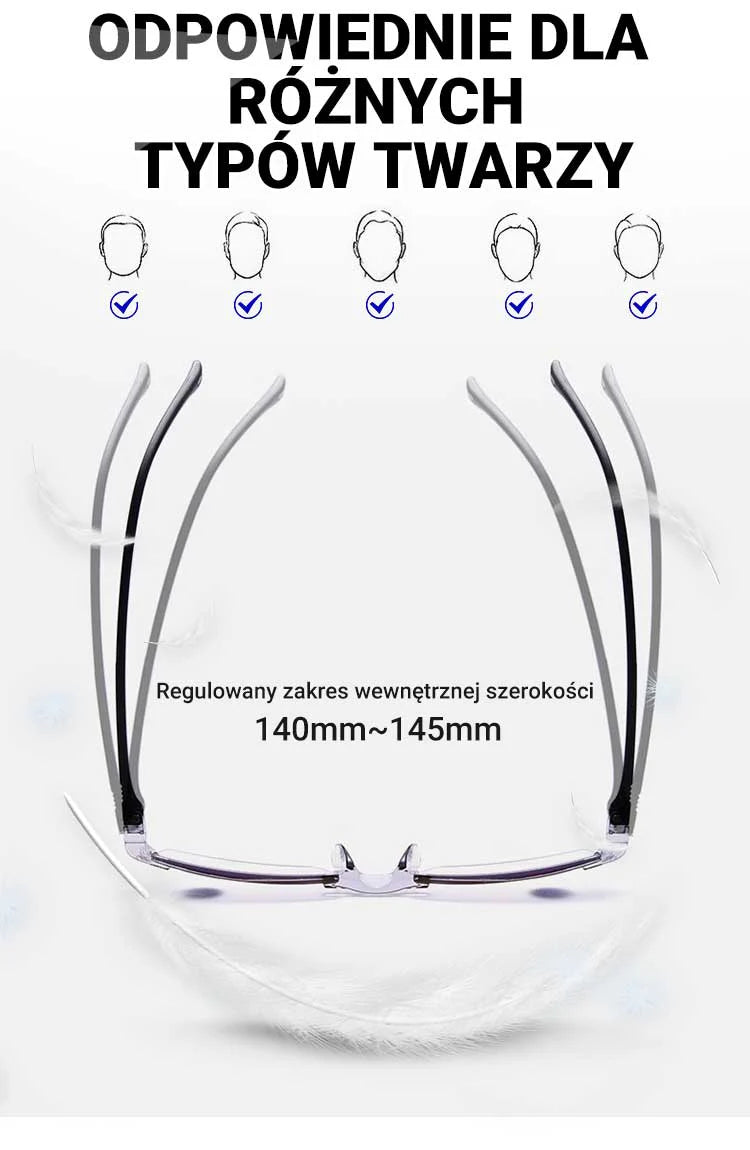 🕶️ Inteligentne okulary do czytania z wysoką ochroną przed niebieskim światłem powodującym ból oczu