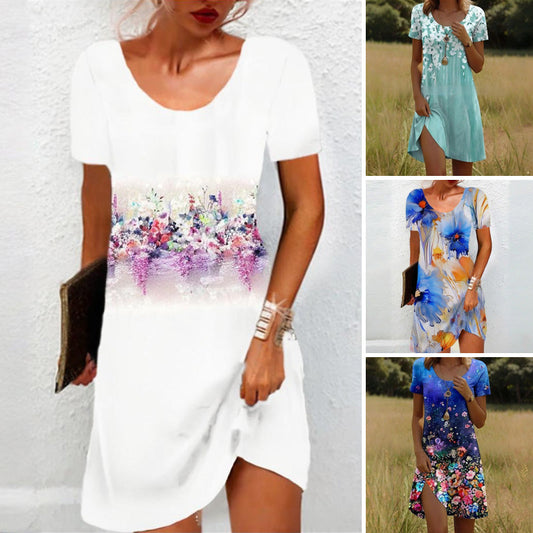 👗✨Damska casualowa sukienka w kwiaty