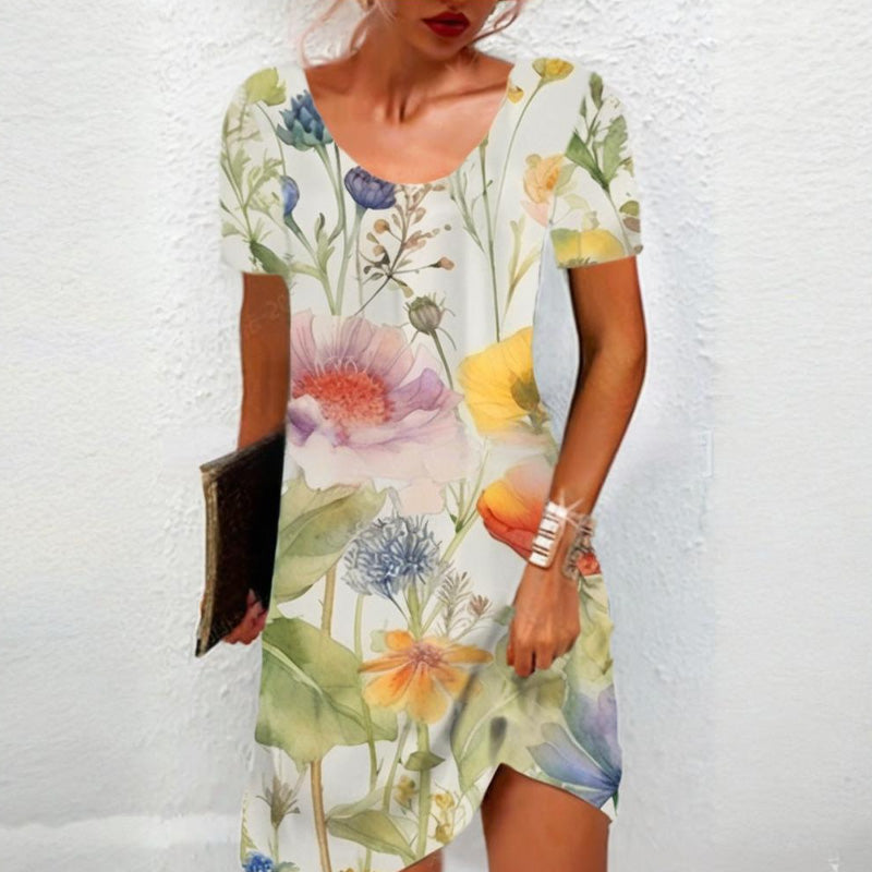 👗✨Damska casualowa sukienka w kwiaty
