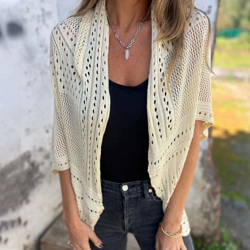 💄 Casualowy kardigan z siateczki dla kobiet